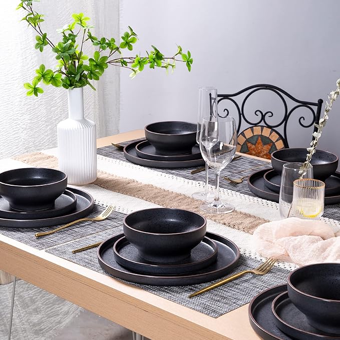 LERATIO Dinner Plates, Ceramic Dinner Plates Set of 6, 10.75 inch Large ceramic - Image 6