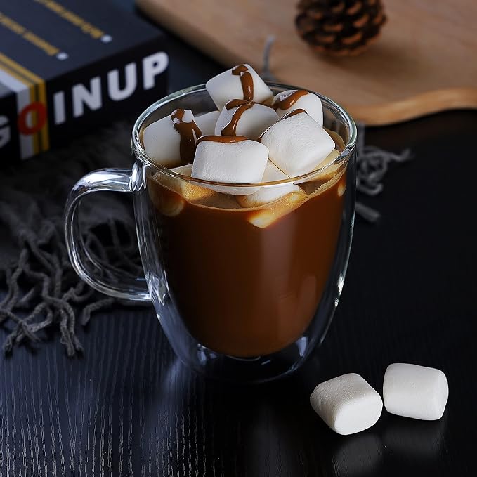 CNGLASS Large Glass Coffee Mugs 17oz, Double Walled Insulated Clear Coffee Cups - Image 7