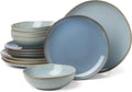 Oneida 897199 Organic Shades 12-Piece Dinnerware Set, Slate Blue by Oneida