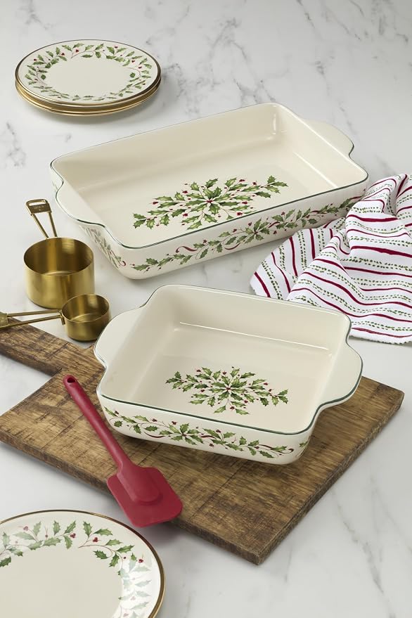 Lenox Holiday Stoneware Large Rectangular Christmas Baking Dish | 9.5 x 15.5 - Image 5