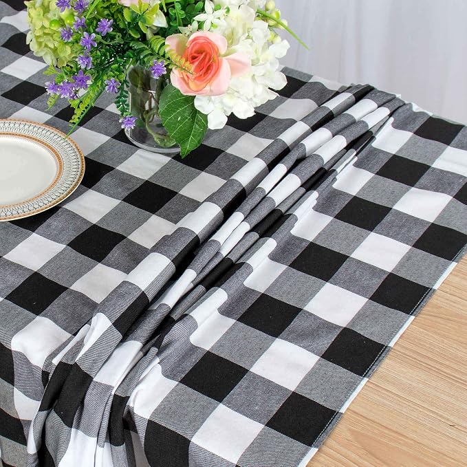 ShinyBeauty Checkered Table Cloths Cotton Tablecloth Gingham Tablecloth Square - Image 4