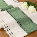Ivory & Sage Boho Table Runner Macrame Woven Table Runner 12x72 Inch | Small by MLMC
