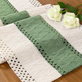 MLMC Ivory & Sage Boho Table Runner Macrame Woven Table Runner 12x36 Inch | by MLMC