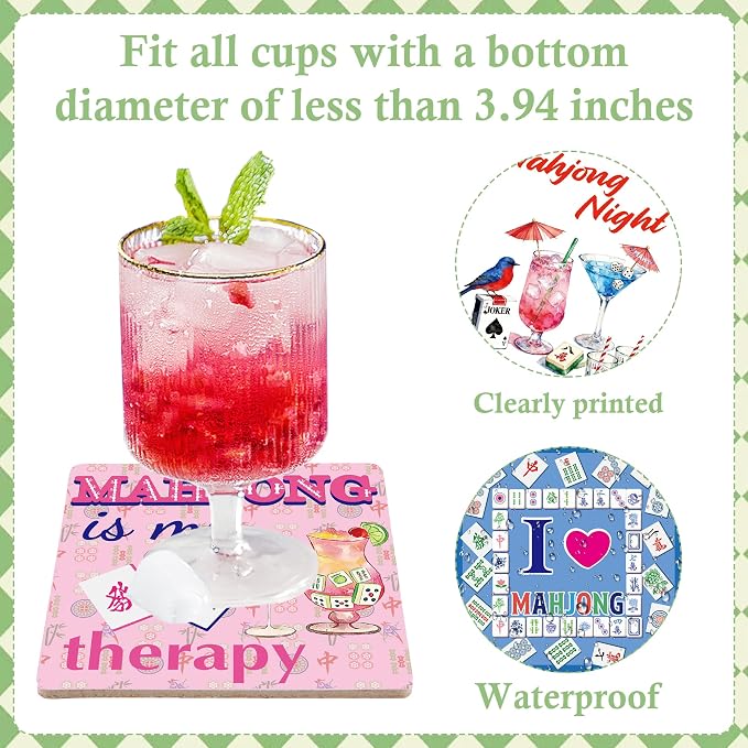 8 Pcs Mahjong Coasters, Mahjong Gifts - Image 3