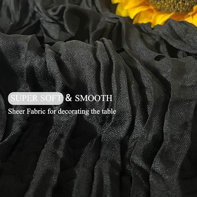 12Pack Black Cheesecloth Table Runner 20 x 120 inch Gauze Table Runners | Boho - Image 6