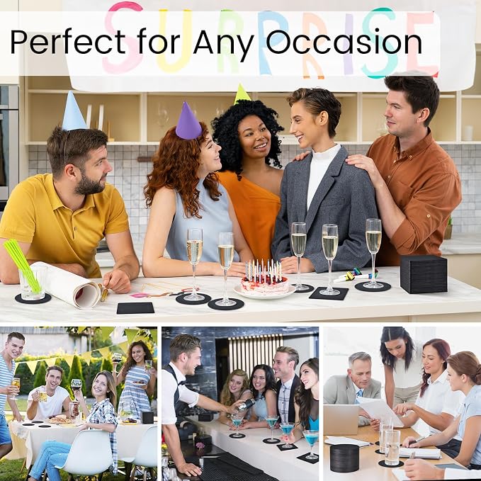 600 PCS Disposable Paper Coasters, Thickened 1.5mm 4 Inch Cardboard Blanks | - Image 6