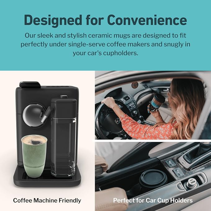 NOVA CERAMICS Travel Mug – Travel Coffee Tumbler – On the Go Coffee Mug – - Image 6