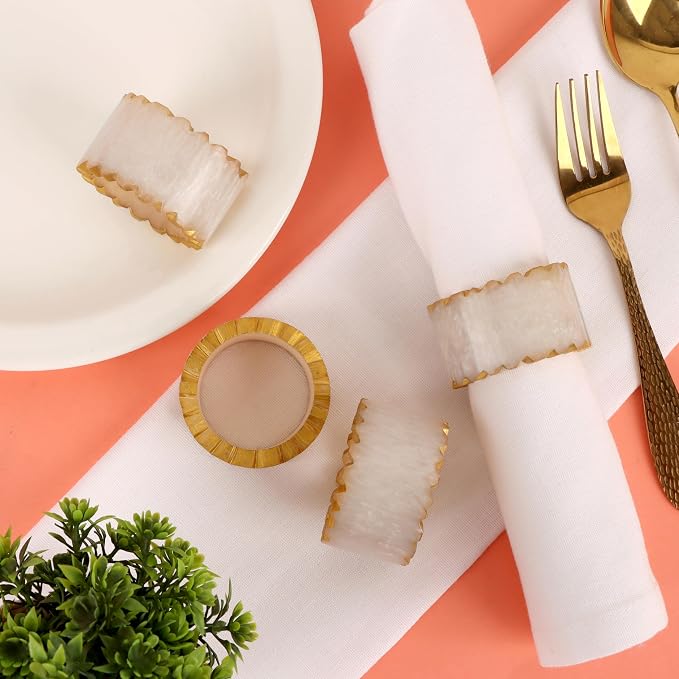 Rustic Epoxy Resin Napkin Rings, each 2x2x1 in., smooth finish, holiday dinners - Image 8