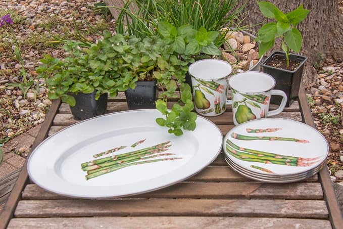 Golden Rabbit Enamelware Oval Platter, 12 x 16in, Fresh Produce | 12 x 16in - Image 3