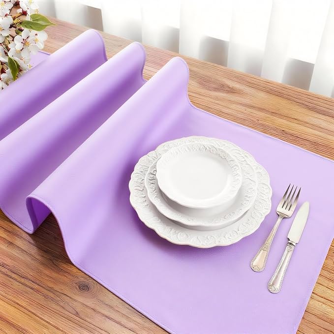FOLINS&HOME Lavender Waterproof Decorative Table Runner 90 Inches Long | 210GSM - Image 3