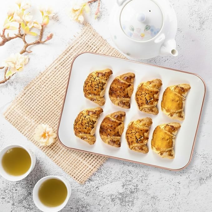 3 Pack Rose Gold Plastic Serving Trays - Image 4