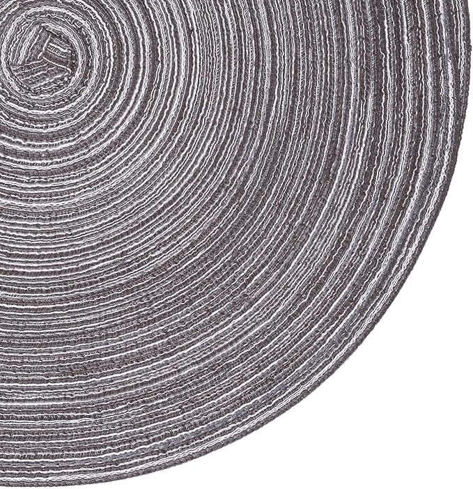SHACOS Round Braided Placemats Set of 6 Round Table Mats 15 inch Cotton Washable - Image 2