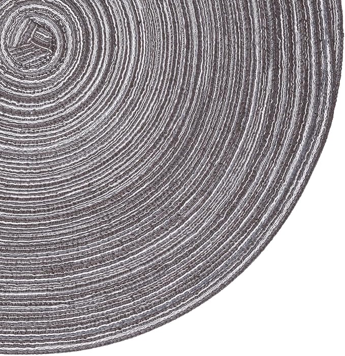 SHACOS Round Placemats Set of 4 Round Braided Placemats 15 inch Cotton - Image 4