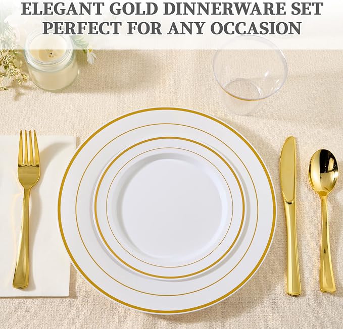FOCUSLINE 600 Ct Gold Dinnerware Set - Image 4
