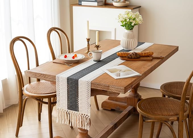 Farmhouse Table Runner for Home Decor 12x108 Grey Fall Home Decor | 108Inches - Image 8