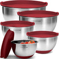 Premium Mixing Bowls With Airtight Lids Set, Thicker Stainless Steel Mixing by PriorityChef