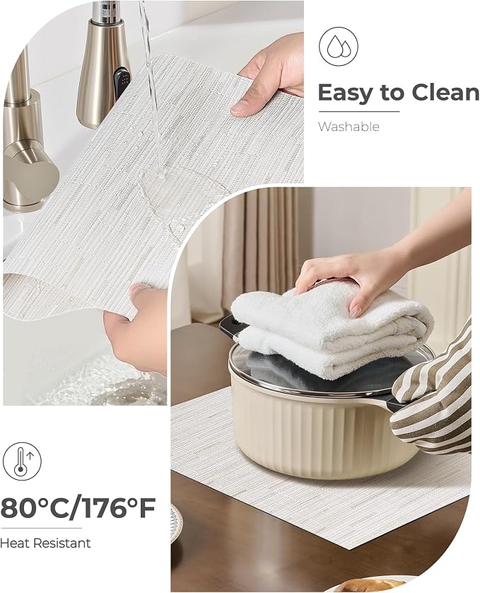 Leetaltree Pale Beige Placemats Set of 8 - Image 5