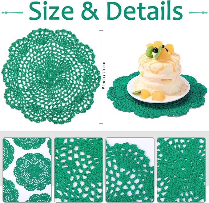 10 Pcs 8 Inch Cute Crochet Doilies Crochet Flower Coasters Handmade Cotton - Image 4