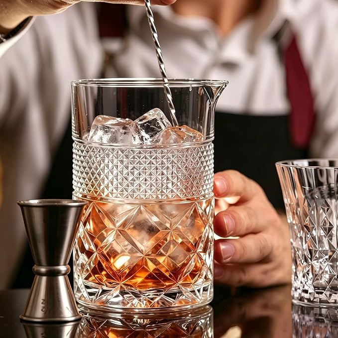 4 pcs Cocktail Mixing Glass Bartender | 24oz Crystal Bar Stirring Glass | Old - Image 4