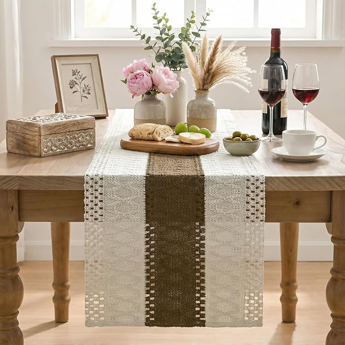 Artoid Mode Coffee Farmhouse Rustic Table Runner 12x60 Inch | Seasonal Holiday - Image 2