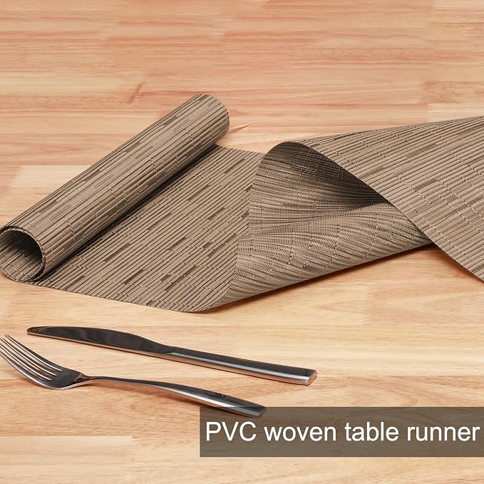 Table Runner 72 Inches Long, Vinyl Woven Heatproof Table Runners | Washable - Image 2