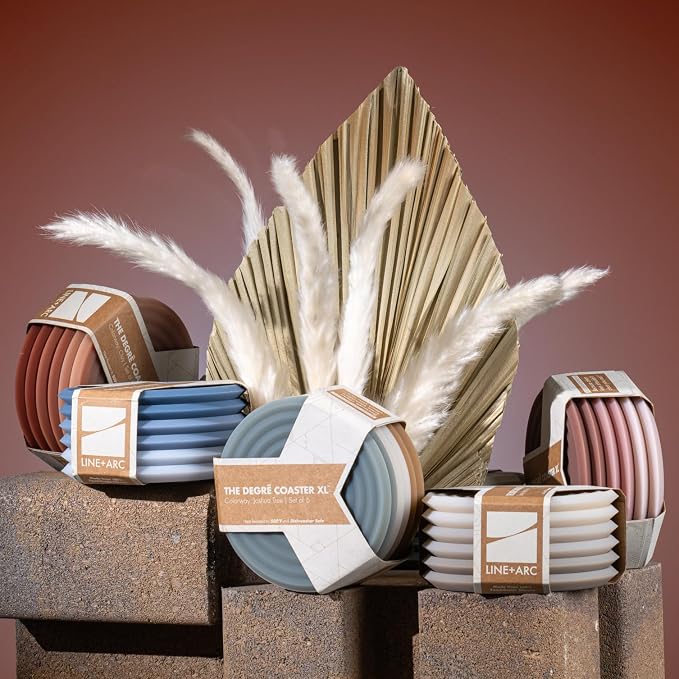 LINE+ARC Silicone Coasters feat. in NYT WireCutter (Winter Salad XL, 6 Pack | - Image 4