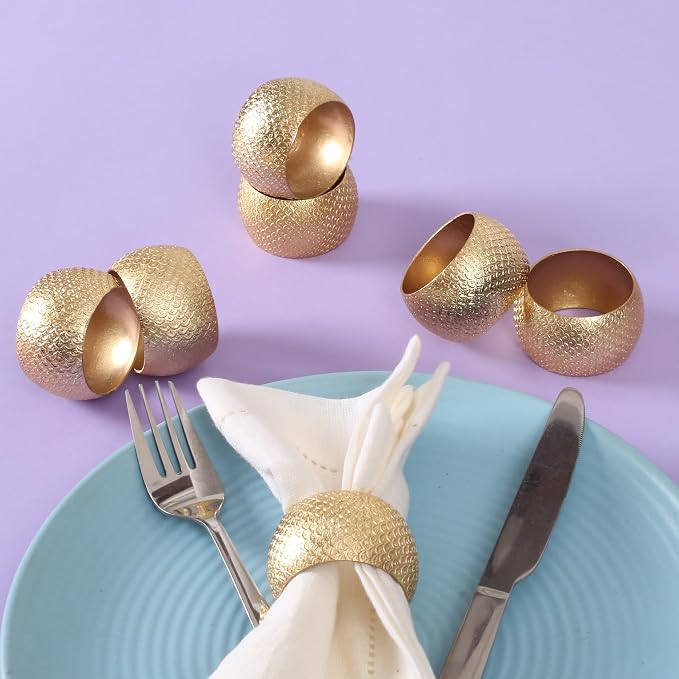 Napkin Rings Set of 12 Metal Napkin Holder Buckles Round Serveitte Rings - Image 4