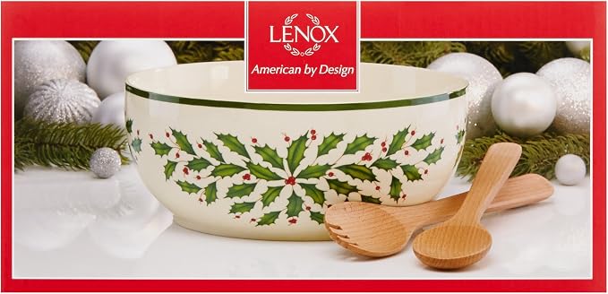 Lenox 853767 Holiday Salad Bowl & Servers, Christmas Hosting - Image 2