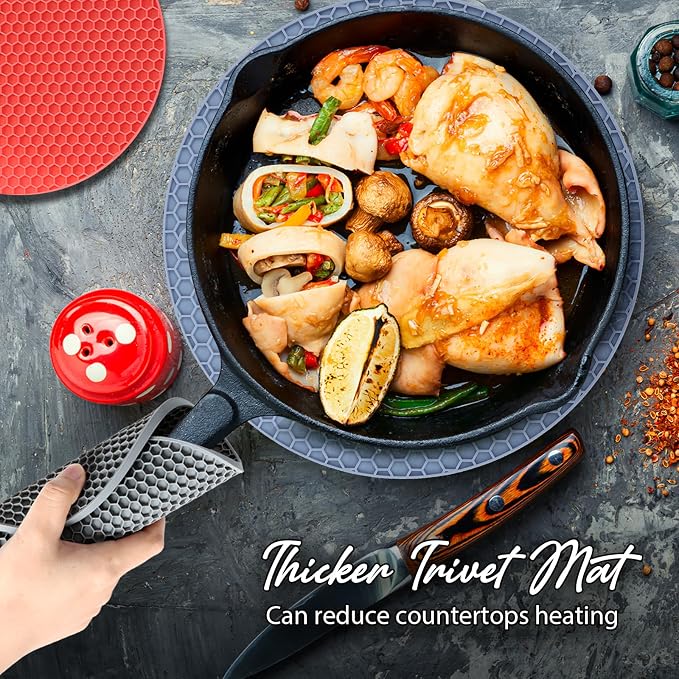 4 Pack Silicone Trivet for Hot Dishes | Heat Resistant Silicone Pot Holders for - Image 5