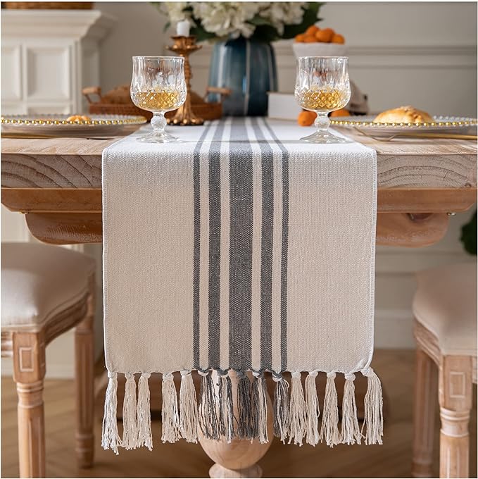 Boho Table Runner for Modern Farmhouse Decor, Dining Table décor 13 x 72 Inch by Caflife
