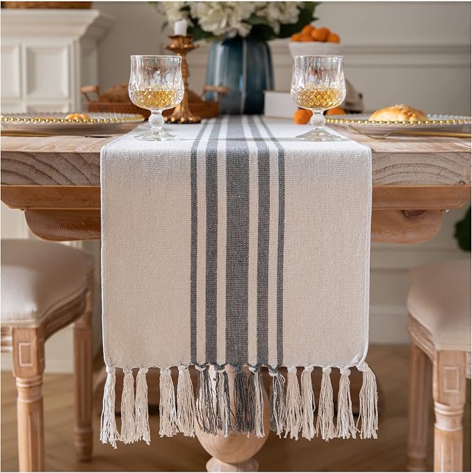 Boho Table Runner for Modern Farmhouse Decor, Dining Table décor 13 x 90 Inch by Caflife