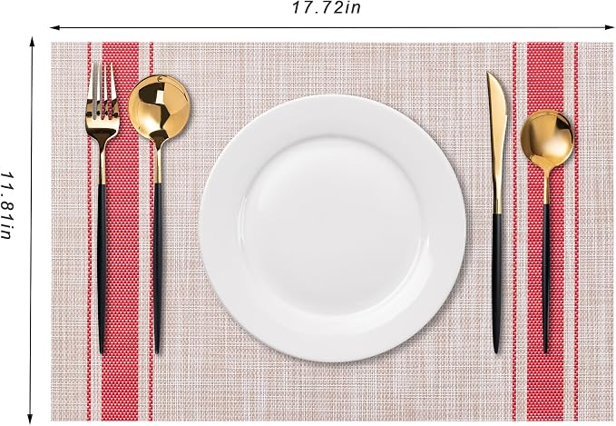 Placemats Set of 4 Washable Indoor | Outdoor Vinyl Place Mats - Image 2