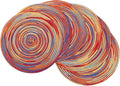 SHACOS Round Braided Placemats Set of 6 Table Mats Colorful Place Mats by SHACOS