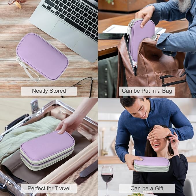 FYY Electronic Organizer, Travel Tech Pouch, Cable Organizer Light Purple | - Image 7