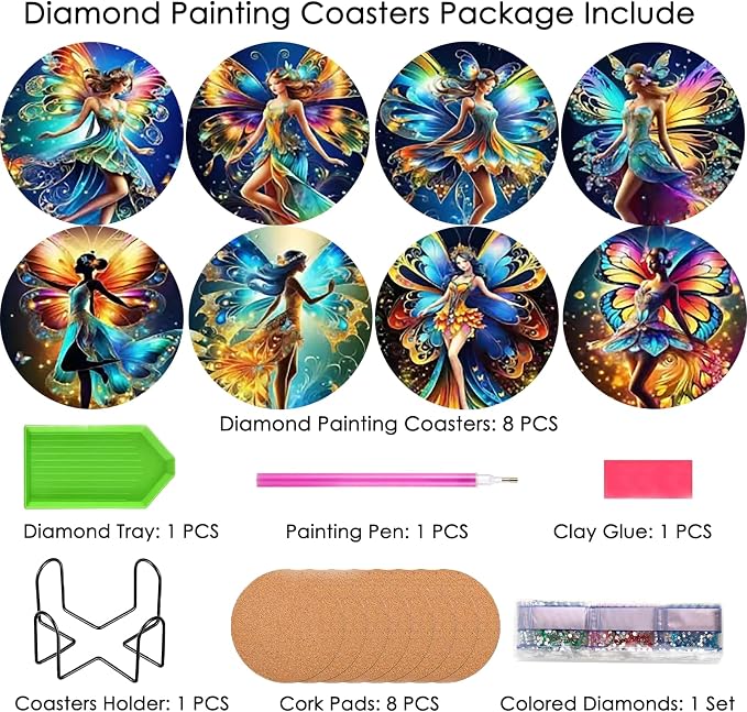 TDOOW Diamond Art Coasters Kits, Coaster Art Kits - Image 2