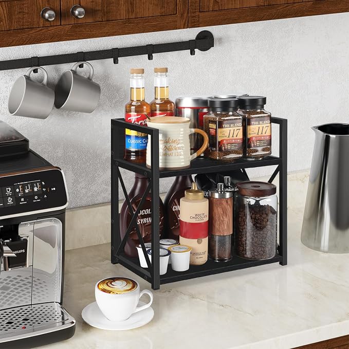 YINMIT Countertop Shelf Organizer, Coffee Bar Accessories, Spice Rack, Coffee - Image 2