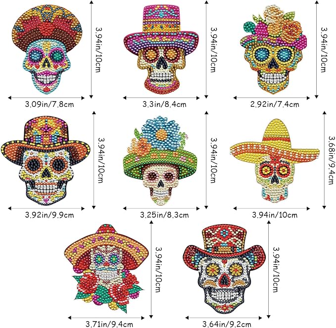 Sugar Skull Diamond Art Coasters - Image 3