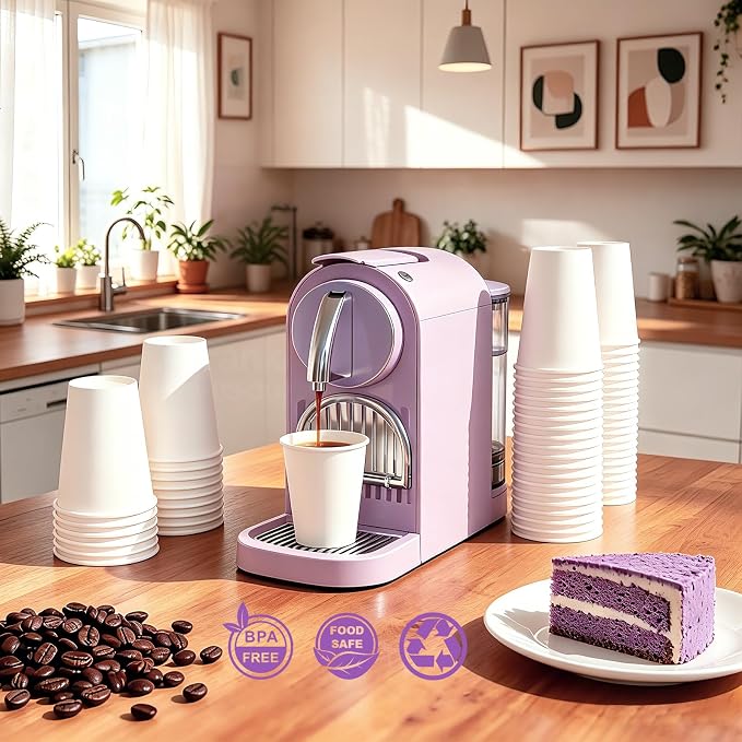 12 oz 100 Pack Bulk Disposable Coffee Cups, Coffee Cups - Image 2