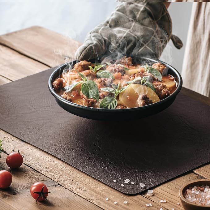 Placemats Set of 8, DOLOPL Reversible Dual-Color Faux Leather Place Mats - Image 4