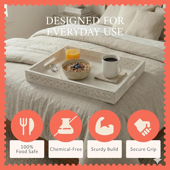 Trellis Mango Wood Serving Tray - Image 3