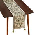 Designer Vintage Linen Table Runner, Floral Pattern, Dining Table, Thanksgiving by Isaennehomedecoration