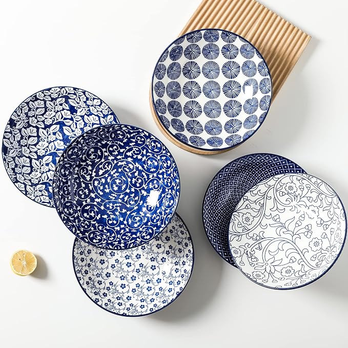 Selamica Porcelain 40oz Large Bowls 9 inch Big Pasta Salad Bowls, Microwave and - Image 3