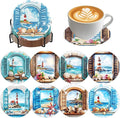8 PCS Diamond Art Coasters Kits Lighthouse Diamond Painting Coaster | Diamond by Benjenes