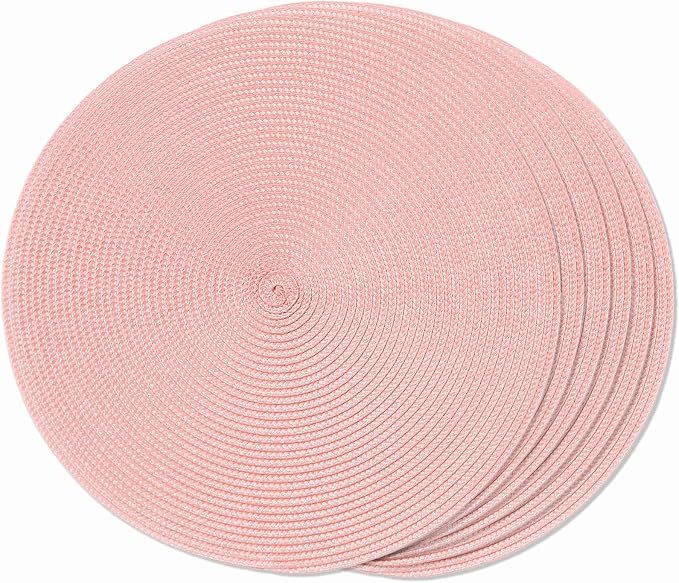 FunWheat Round Braided Placemats Set of 6 Place Mats by FunWheat