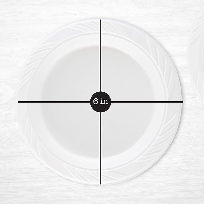 800 Count Disposable 6 Inch White Plastic Dessert Plates - Image 2