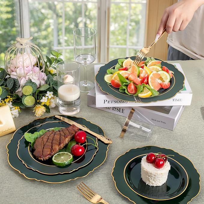 350PCS Green Plastic Plates - Image 6