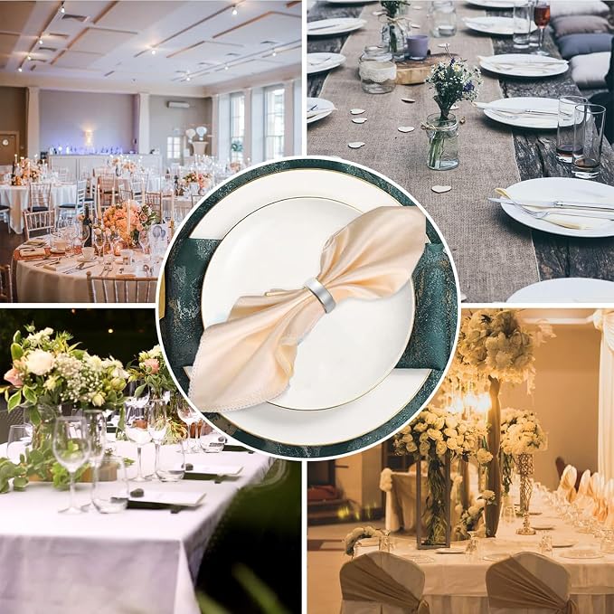 8 Pcs Silver Napkin Rings-Stainless Steel Napkin Rings | Metal Napkin Ring - Image 5