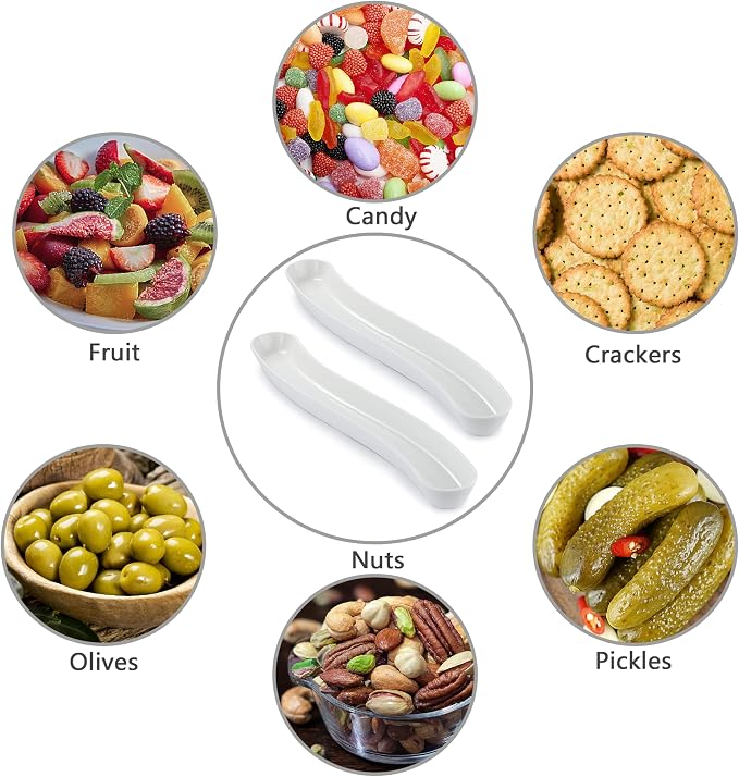 2 Pack Olive Dish, 17-Inch Ceramic Appetizer Tray - Image 3