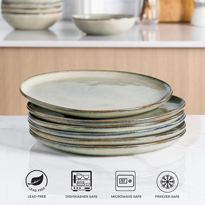 AmorArc Ceramic Dinner Plates Set of 6, 10.5 Inch Stoneware Plates Set | - Image 2