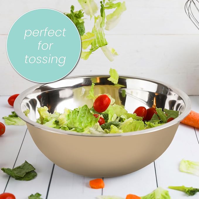 Stainless Steel Mixing Bowls Set, 5-Piece Meal Prep & Food Storage | .75 - Image 4